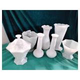 Hobnail milk glass lot