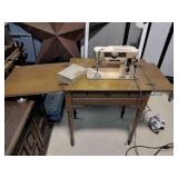 Vintage singer sewing machine and table