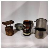 Coney Island glass tin cups wood wishing well