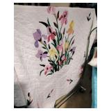 Queen size homemade floral tulip blanket