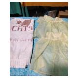 Cross stich cat blanket and 2 girls dresses