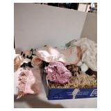 Large lot of doilies ribbons and rose decor