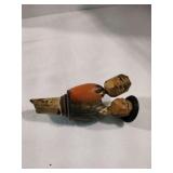 Wooden carved wine stopper or decanter top