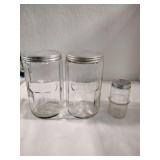 3 glass cellar jars
