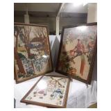 Framed needlepoint home vintage decor