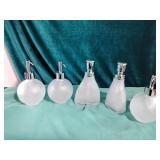 Frosted glass soap / lotion dispensers - new