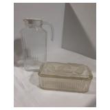 Glass arc pitcher and fridge container