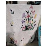 Queen size homemade floral tulip blanket