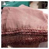 4 checkered valances with little hearts