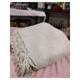 Queen size soft light tan throw blanket