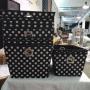 Large lot of polka dot fabric storage totes