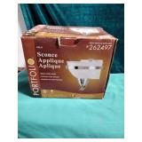 Portfolio brush steel finish sconce - new