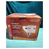 Portfolio brush steel finish sconce - new