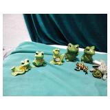 Lefton and norcrest frog figurines