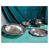 Silver plated serving pieces