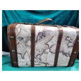 Vintage world map suitcase Vintage world map suitcase