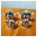 Art deco tea set with chrome insulation England Art deco tea set with chrome insulation England
