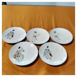 NKT handpainted saucers with Asian themes NKT handpainted saucers with Asian themes