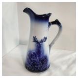Blue staffordshire stag water pitcher Blue staffordshire stag water pitcher