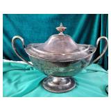 English Adam style silver plate on copper soup English Adam style silver plate on copper soup
