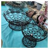 2 decrotive metal centerpiece bowls 2 decrotive metal centerpiece bowls