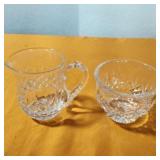 Cut crystal cream and sugar set Cut crystal cream and sugar set
