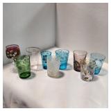 Hand painted vintage glass cups tumblers Hand painted vintage glass cups tumblers