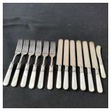 Landers Sterling silver mother of pearl flatware Landers Sterling silver mother of pearl flatware