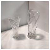 2 crystal flower vases 2 crystal flower vases