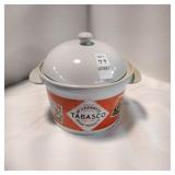 Lidded Tabasco soup server pot Lidded Tabasco soup server pot