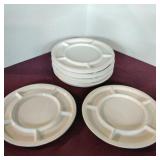 6 heavy divided snack plates 6 heavy divided snack plates