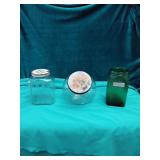 3 glass coffee sugar creamer containers