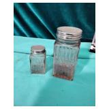 Pink glass spice jars