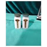Griffith milk glass purified spice jars