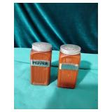 Iridescent Ribbedglass salt / pepper shakers