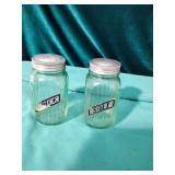 Hocking green transparent glass jars