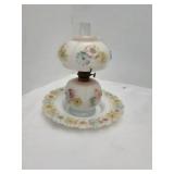 Antique handpainted oil lamp