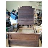Antique wood bed frame