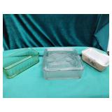 2 Glass 1 pyrex Refrigerator Containers
