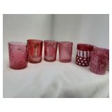 Collectible cranberry glasses lot of 6