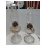 Large glass oil lamps