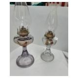 Purple glass oil lamp