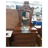 Wooden Dresser with Mirror