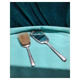 Antique brush and mirror