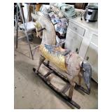 Vintage handpainted rocking horse