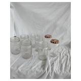 Vintage pint peanut butter jars no lids