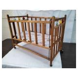 Collectible Vintage Wooden Mobile Baby Doll Crib