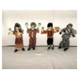 Four Assorted Collectible Zombie Bendy Toys