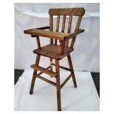 Collectible Vintage Wooden Baby Doll Highchair