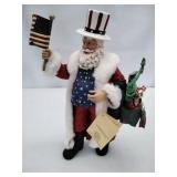 Lot of Six Collectible Patriotic Santa Claus Items
